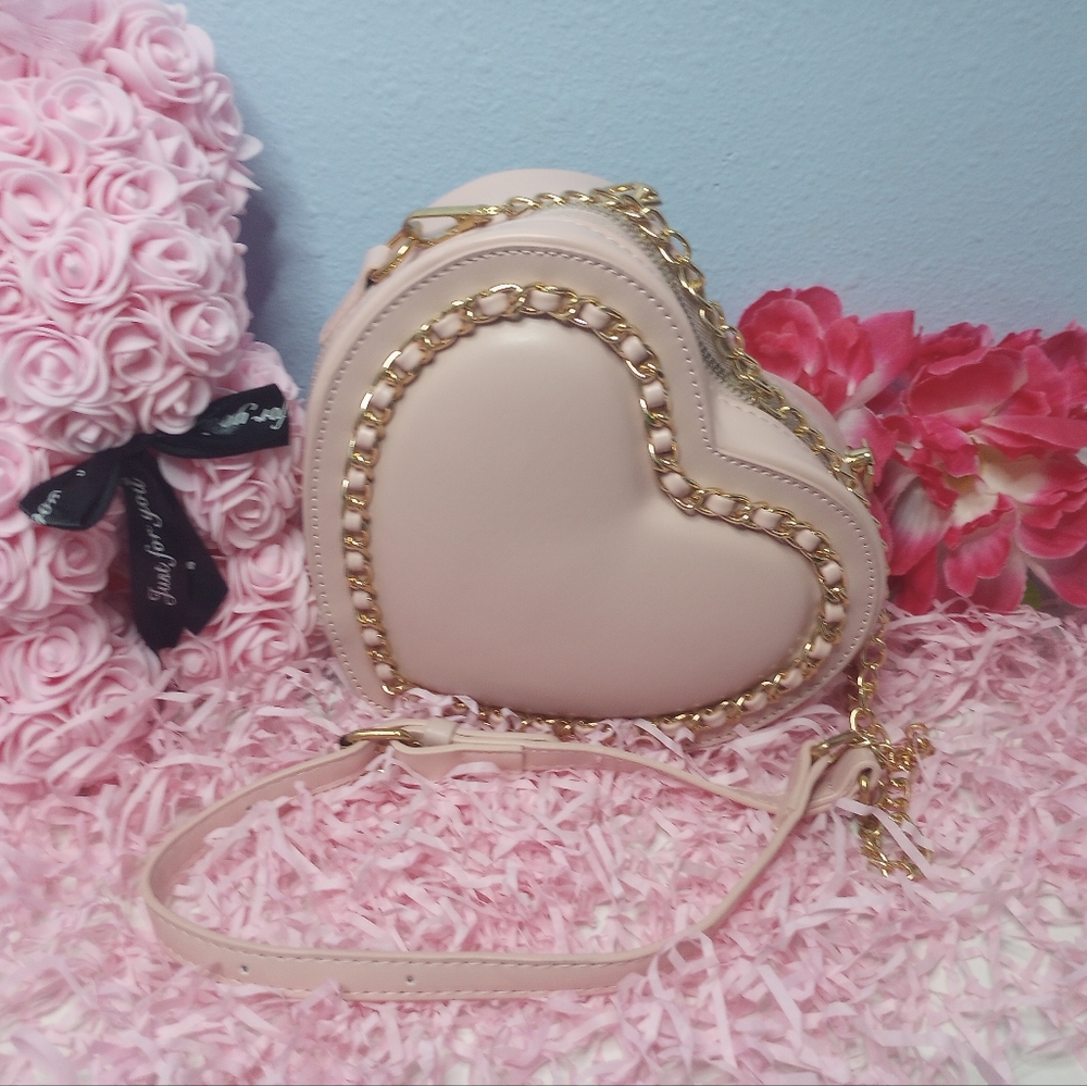 Pink Leather Heart shaped Bag